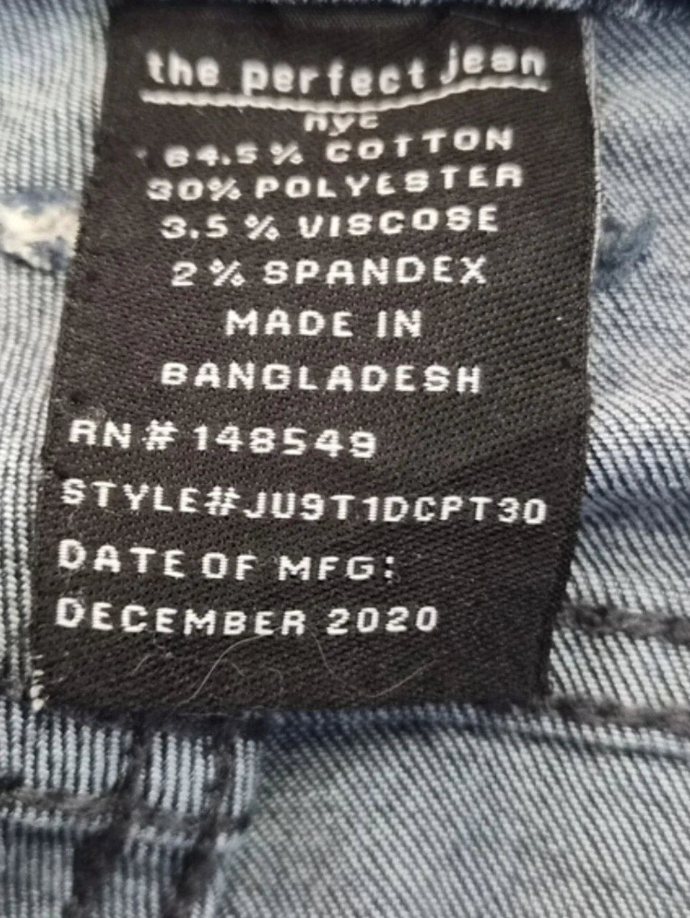 ​The Perfect Jean NYC Slim Fit Dark Wash Jeans 31x30